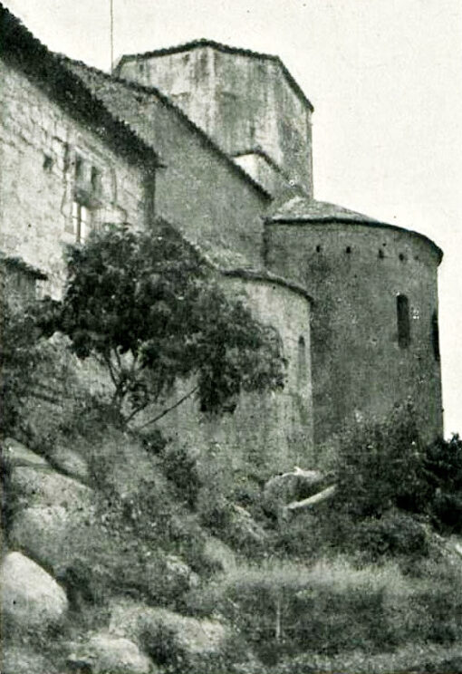 El Monestir de Gualter l'any 1931. Foto de Terrats i Pere Guitart. La Baronia de Rialb, La Noguera. Lleida, Catalunya. Montsec de Rúbies (o de Meià).