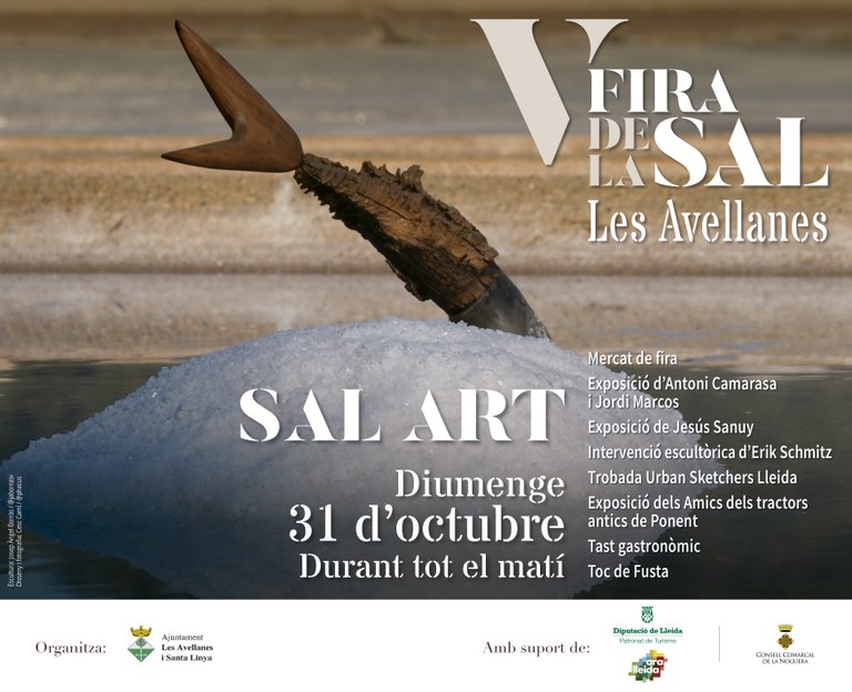 Cartell de la Fira de la Sal de l'any 2021 de Les Avellanes. Les Avellanes i Santa Linya, La Noguera. Lleida, Catalunya. Aspres del Montsec.