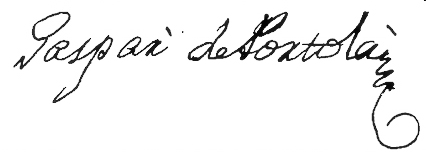 Signatura de Gaspar de Portolà.